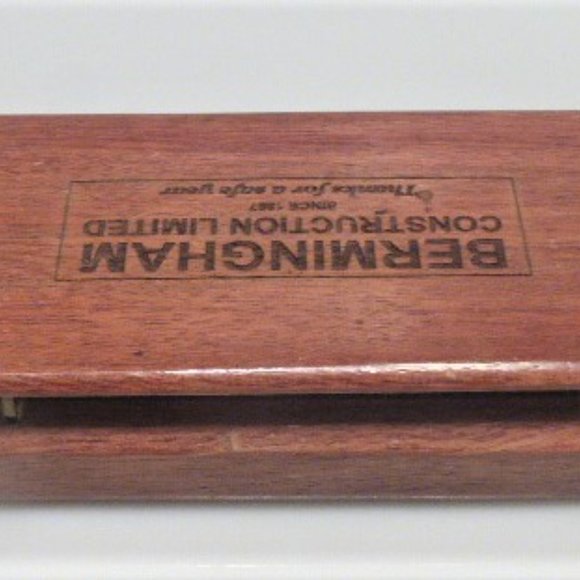 Antique WOOD BOX Berminghan Construction Ltd. Vintage Wood Box Storage Box - Picture 3 of 5